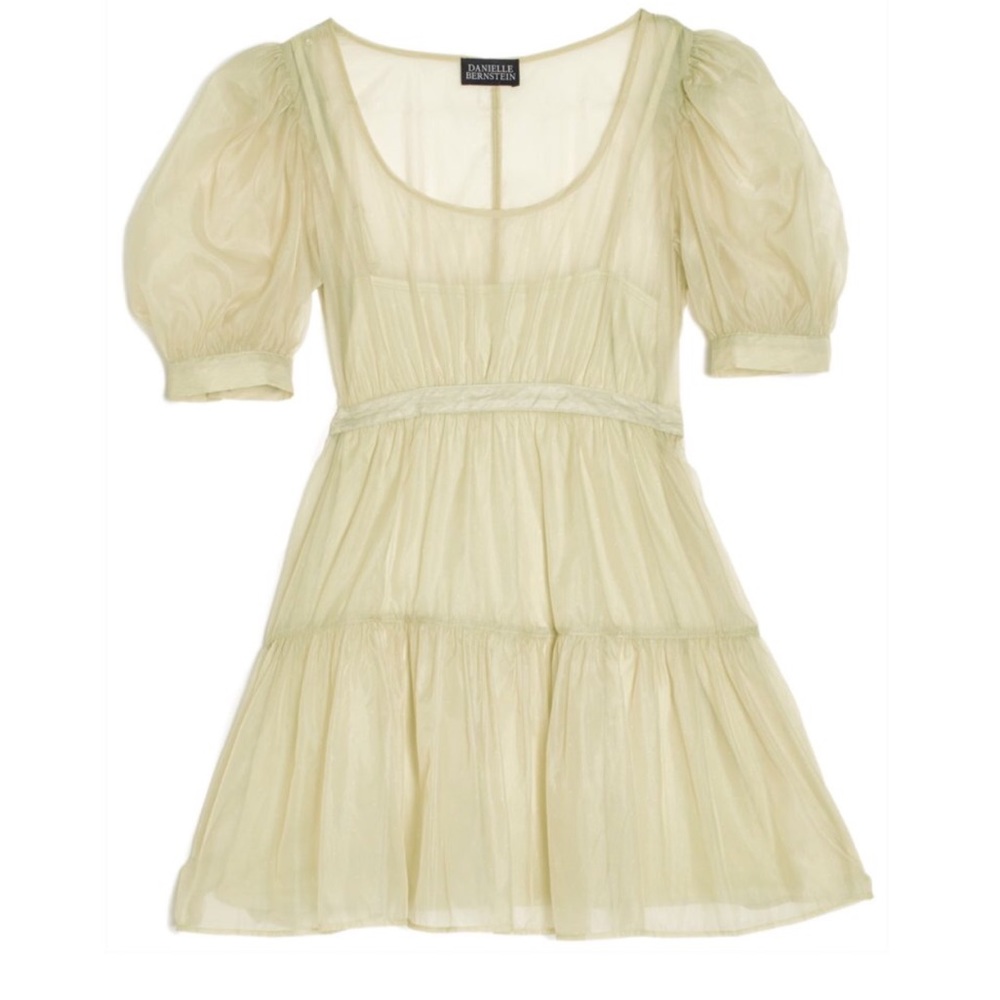 Danielle Bernstein Green Sheer Mini Dress S